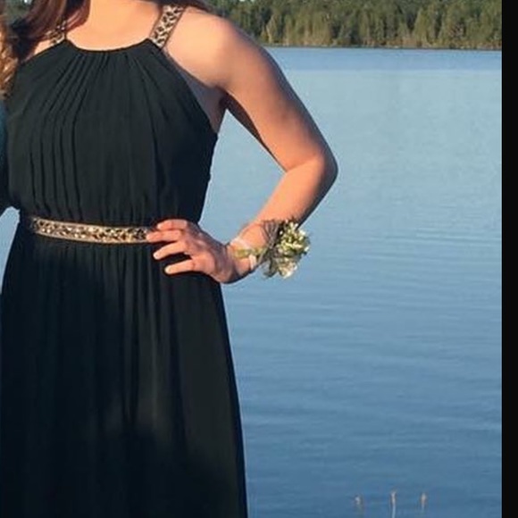 BCBG MaxAzria Celestine Dark Green Floor Length Dress - Picture 2 of 9